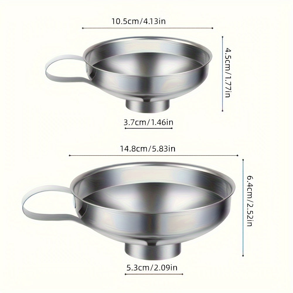 2-Piece Stainless Steel Funnel Set for Mason Jars Wide & Regular Mouth Canning Preserving