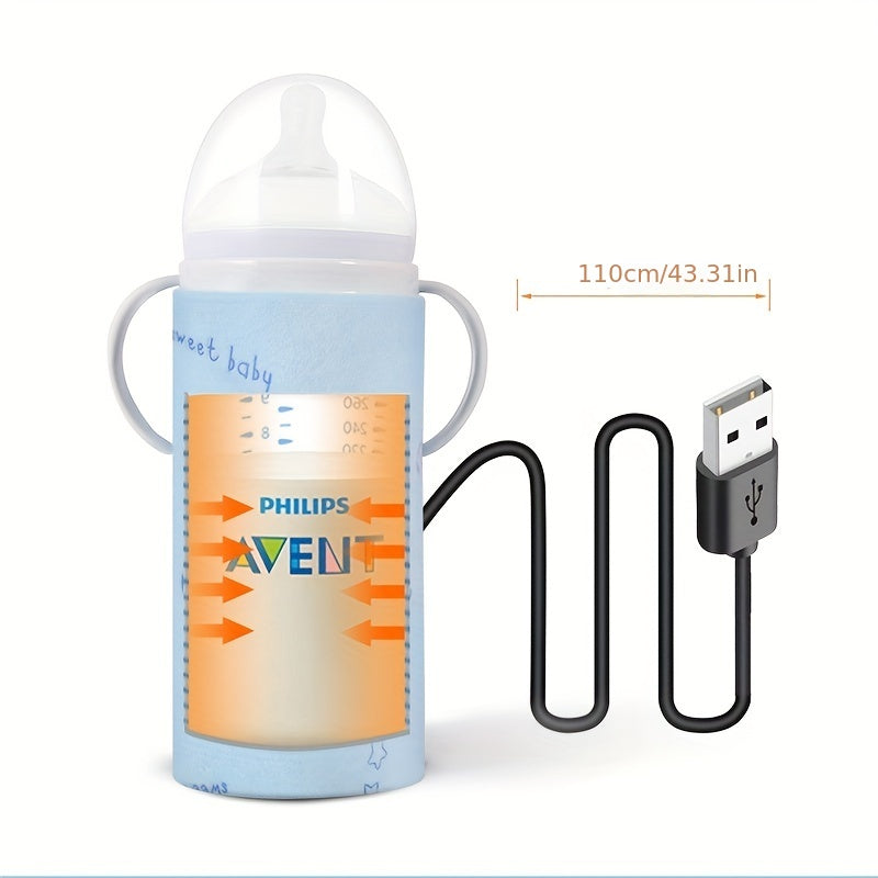 Portable USB Car Baby Bottle Warmer with Constant Temperature Insulation Cover