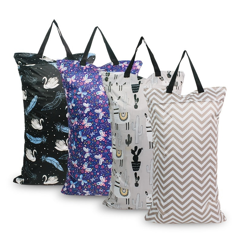 Large Waterproof Cloth Diaper Bag with Wet Dry Pockets for Nappy Laundry Storage 27.5x15.7 Inches