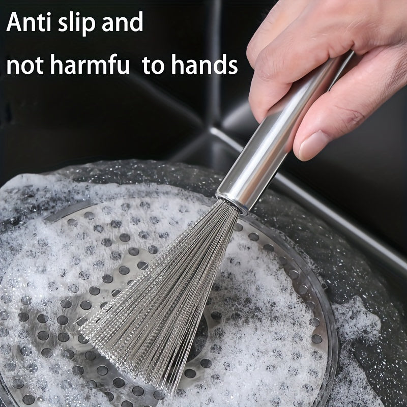 Set of 2 Stainless Steel Kitchen Scrubbers Non-Abrasive Cleaning Tools with Hanging Loop