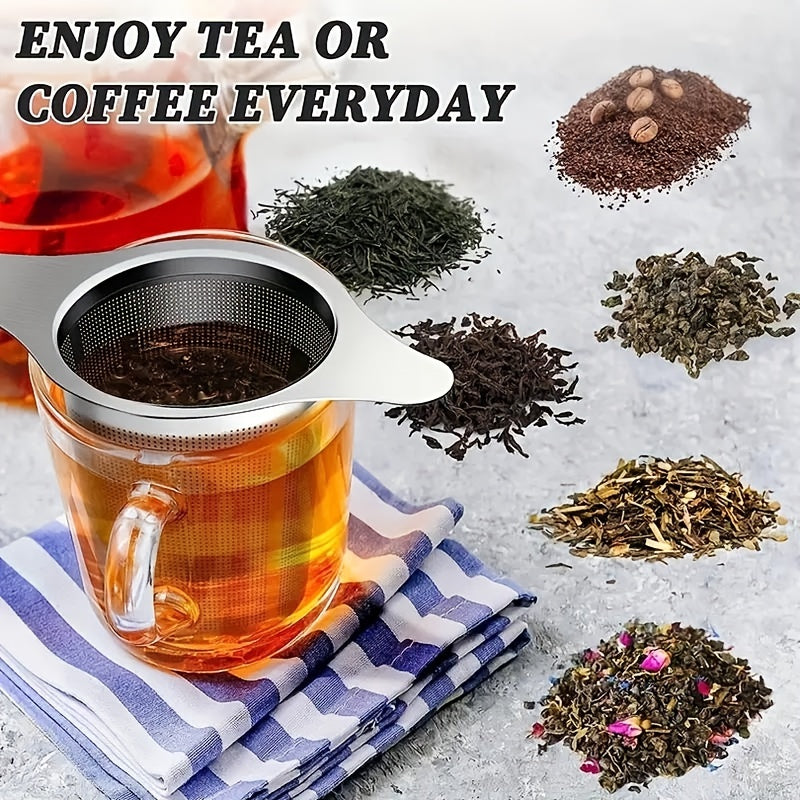 Infusor de té de acero inoxidable con colador de malla fina y tapa para té de hojas sueltas
