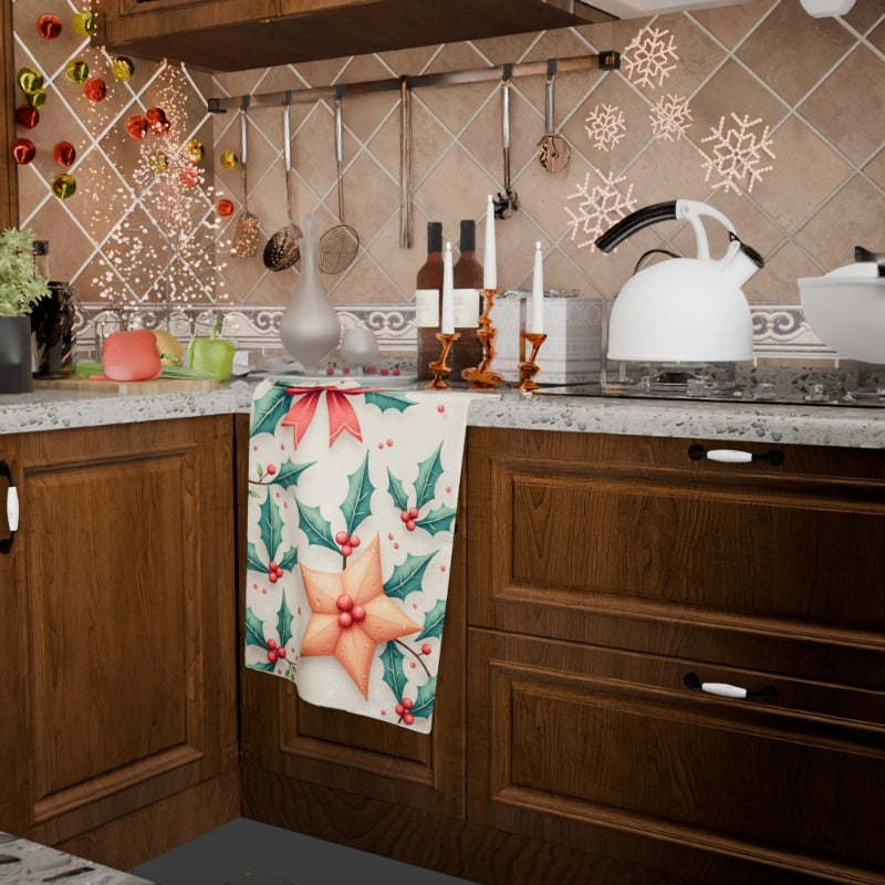 Christmas Kitchen Towel 18x66cm Soft Festive Holiday Decor Gift