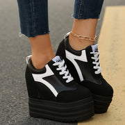 Women's Fashion Sneakers, Lace-Up, Color Block, Thick Platform, All Seasons