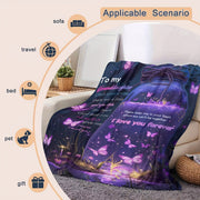 Asian-Inspired Fleece Blanket with Butterfly Print for All Seasons