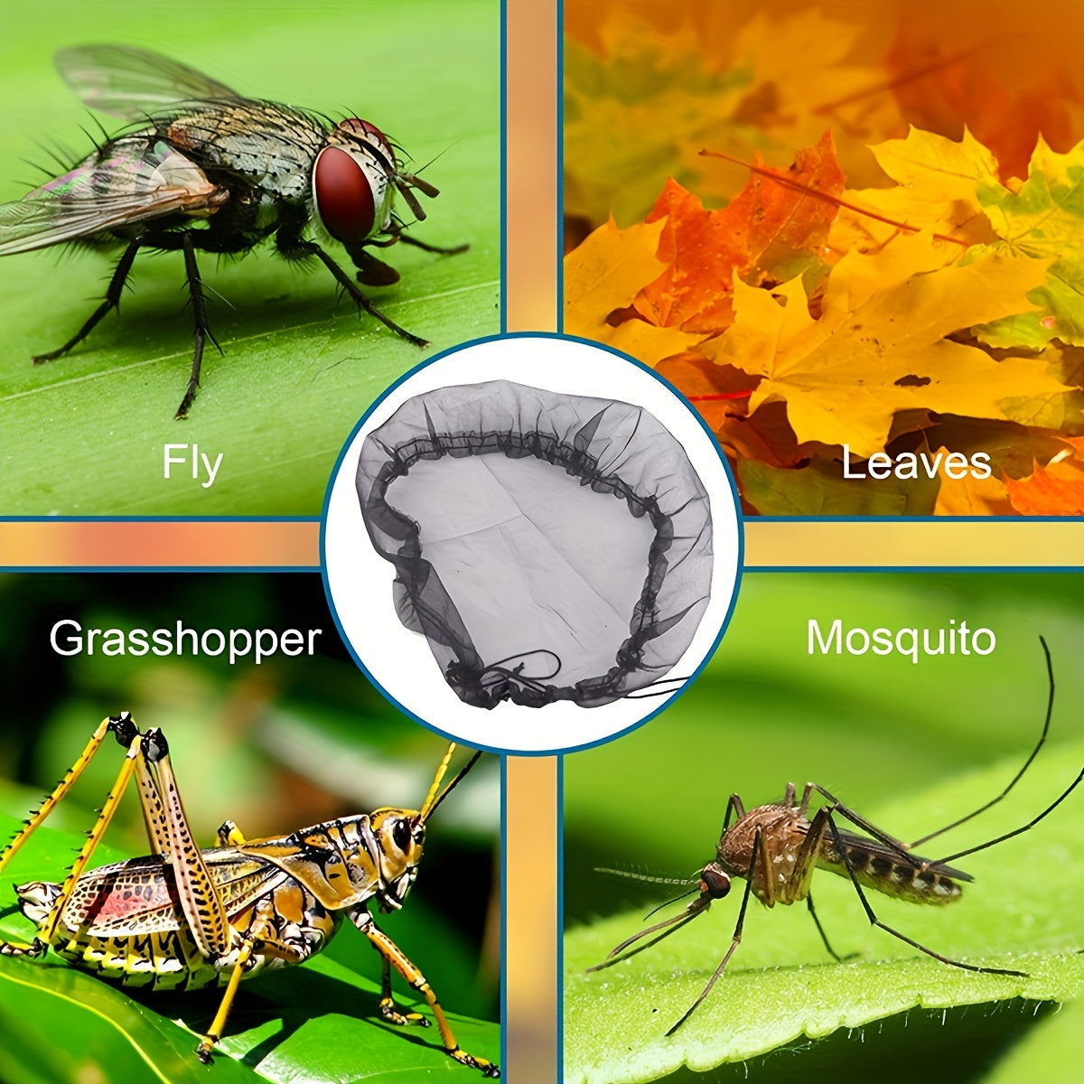 Мешковая крышка для дождевого бочка синяя, моющаяся, с вентиляционными отверстиями и шнурком