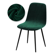 Velvet Arc-Shaped Short Back Chair Slipcover for Dining and Home Office