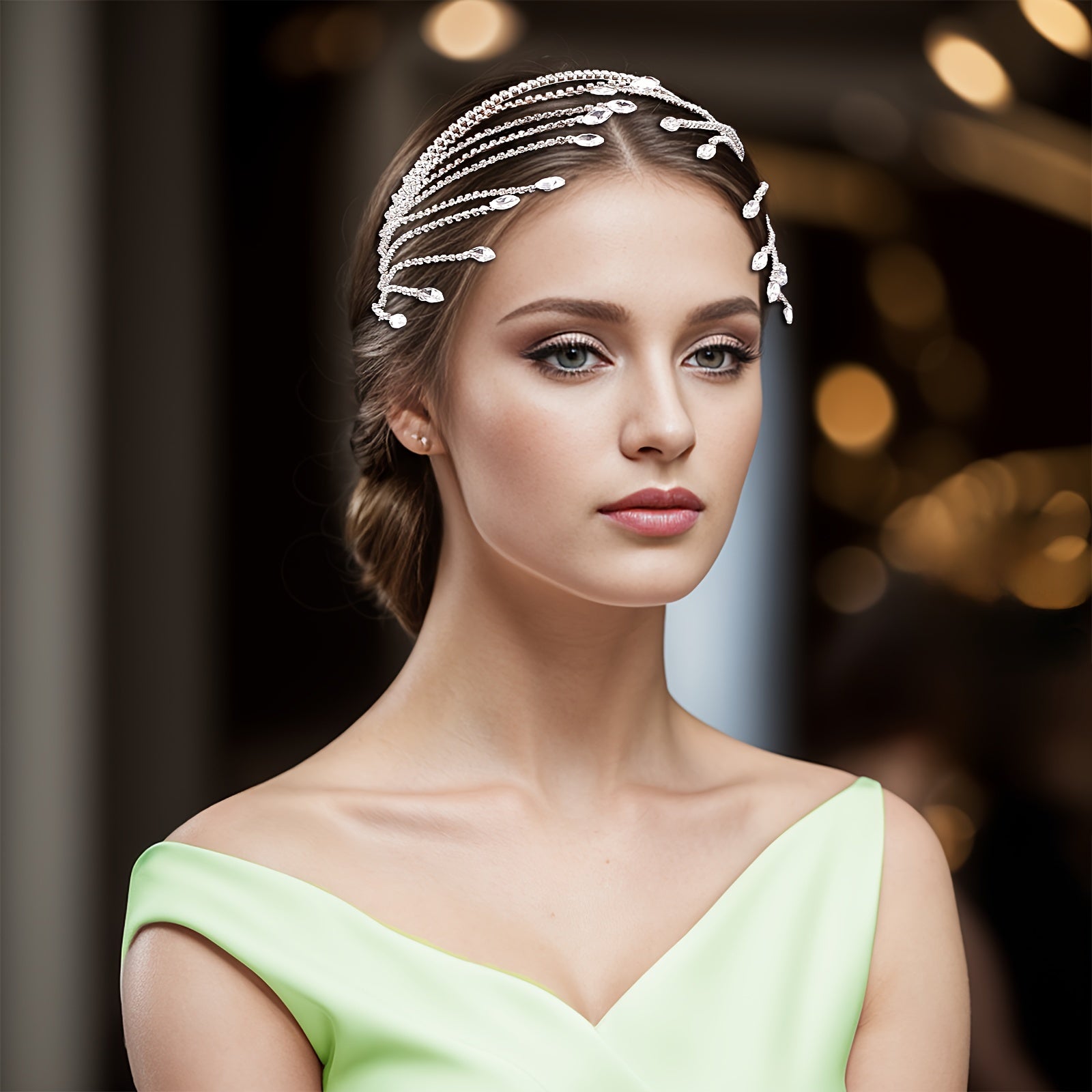 Toʻylar va maxsus tadbirlar uchun rhinestone toʻy tiara soch aksessuari