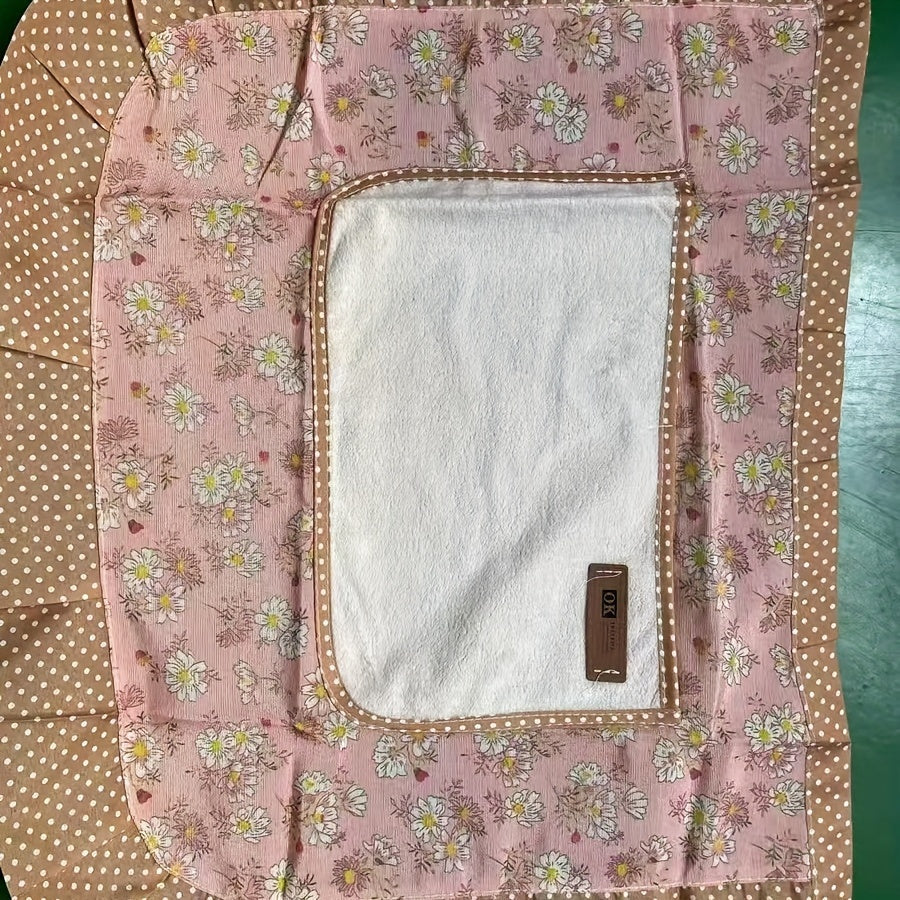 Floral Kitchen Apron Water-Resistant Stain-Resistant Polyester Cooking Apron