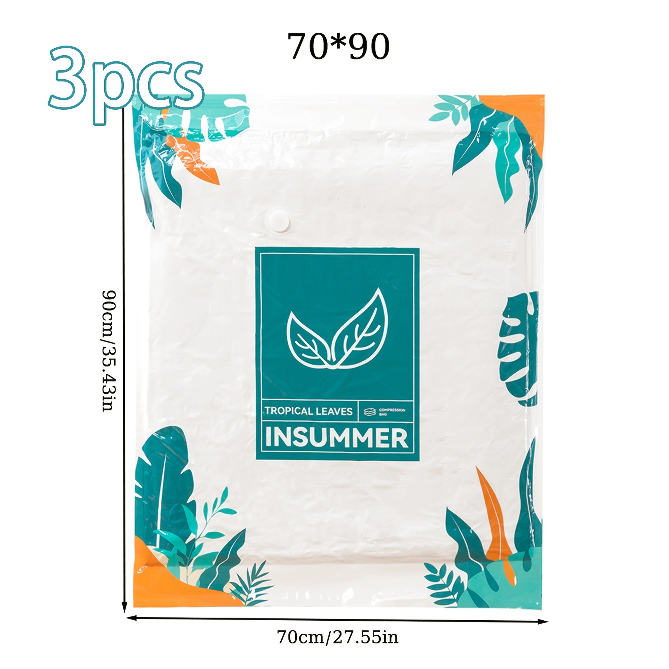 3-to'plam Tropik bargli vakuum saqlash sumkallari quvnoq va kiyim-kechak uchun