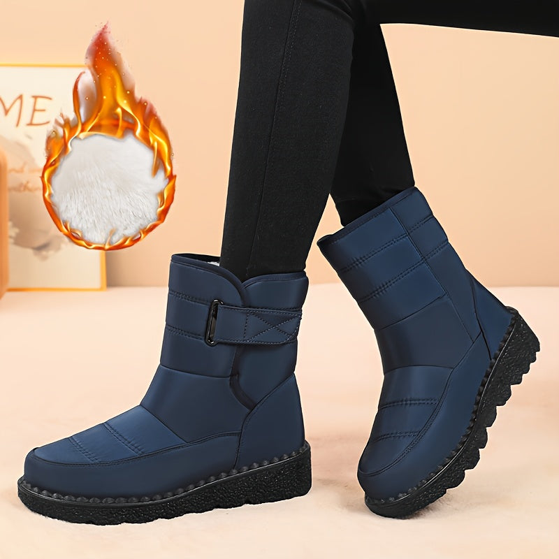 Women's Winter Snow Boots Faux Fur Lined Black Casual Waterproof