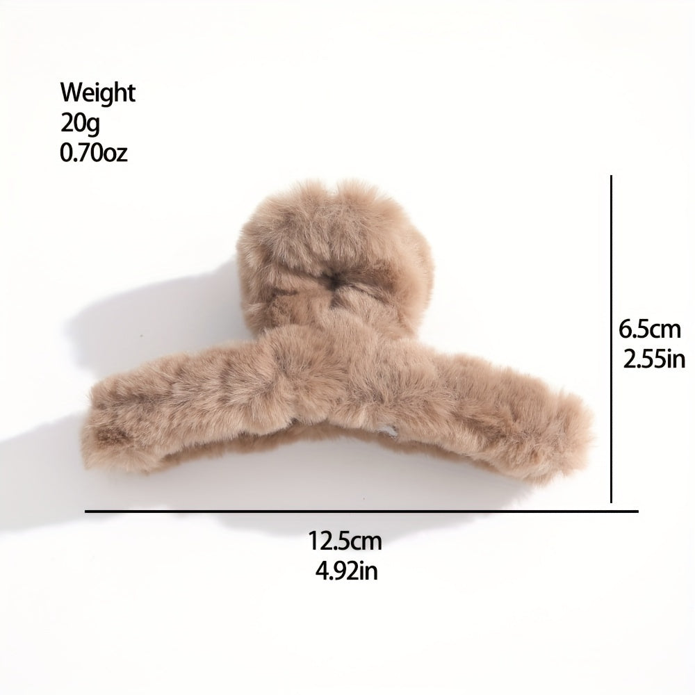 Qizlar uchun 6 ta yoqimli katta tirnoq kliplari, sirpanmaydigan plush material