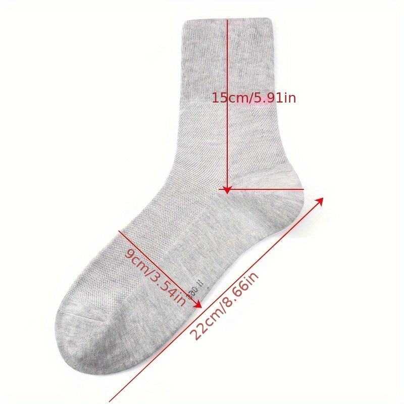 Men's Mesh Crew Socks 3 Pairs Breathable Cotton Blend Summer Casual