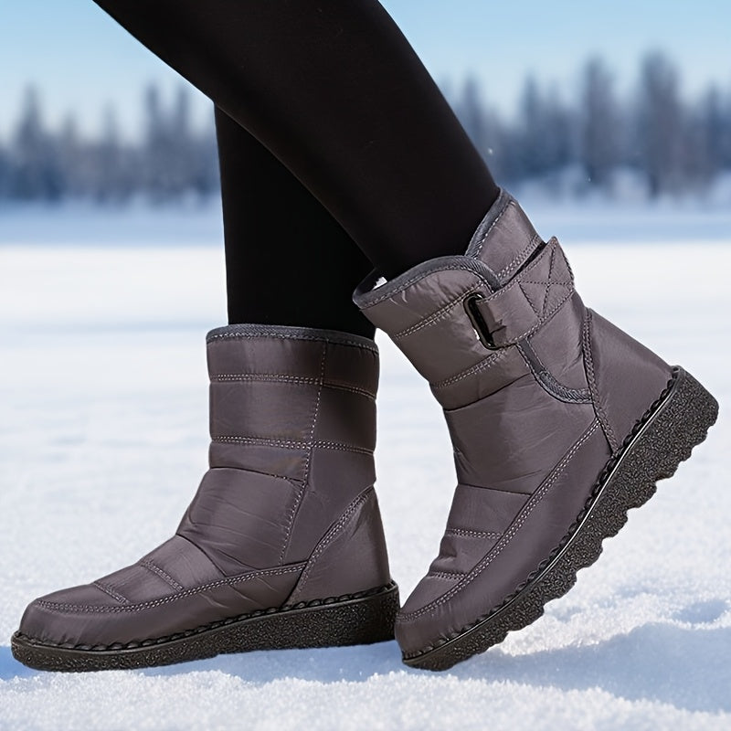 Ayollar uchun issiq, qalin, tekis tepa, o'rta shishli qish poyabzallari, 36-45 o'lcham