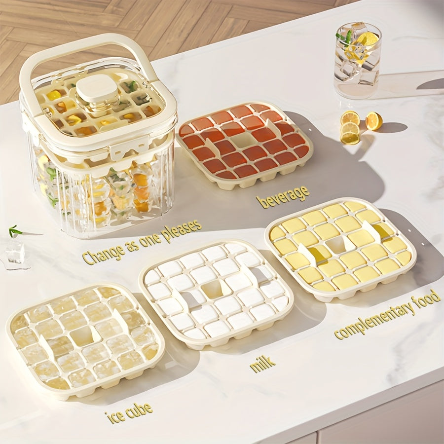 Ice Maker with Storage Box Food-Grade Plastic for Tea Cocktails and Summer Refreshments