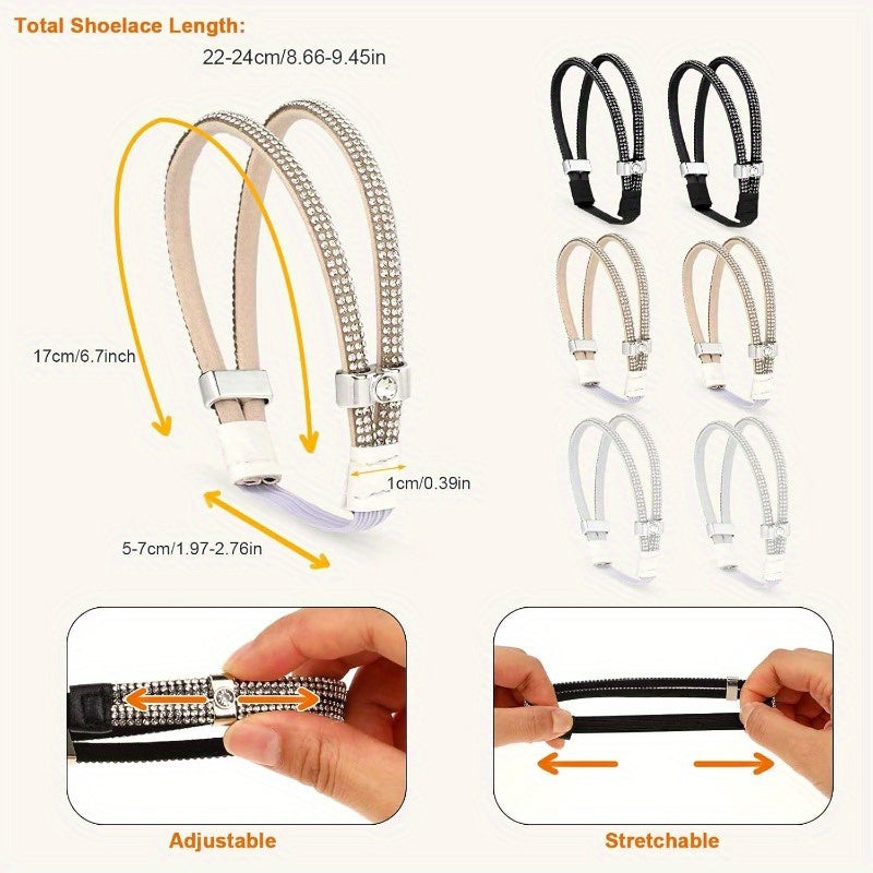 Women Elastic Shoelaces for High Heels 3 Pairs Adjustable Secure