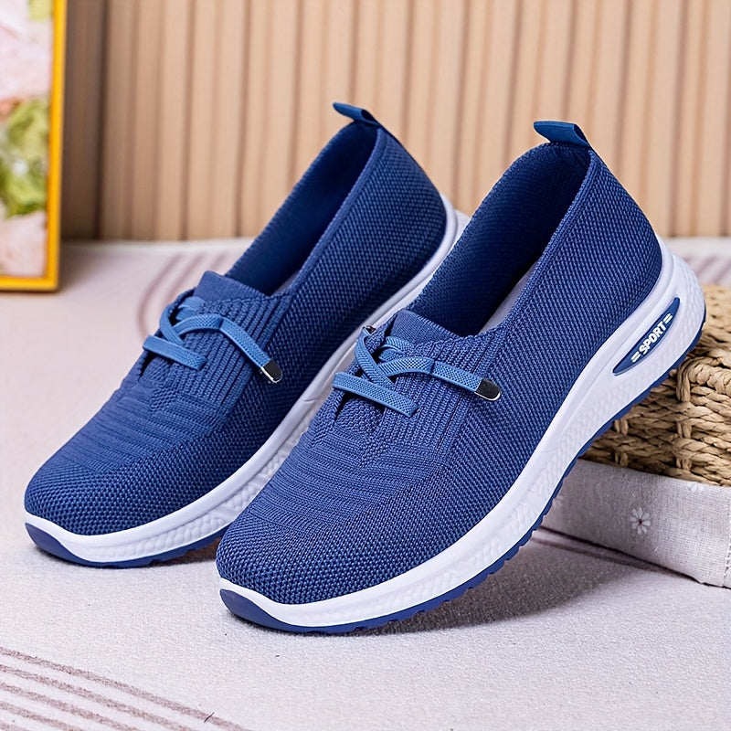 Women's Casual Slip-On Sneakers with Round Toe and Lightweight Fabric