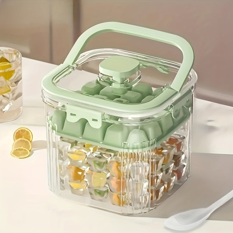 Ice Maker with Storage Box Food-Grade Plastic for Tea Cocktails and Summer Refreshments
