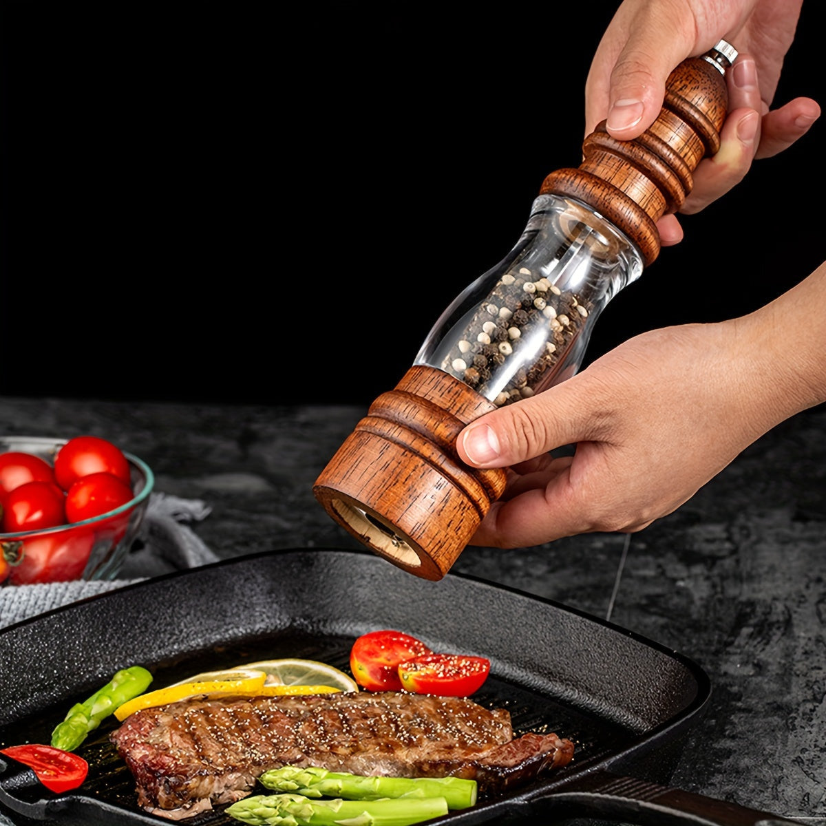 Premium Wooden Pepper Grinder for Home and Restaurant Black Pepper Salt Sea Salt