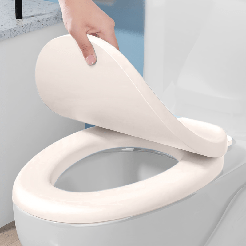 Durable Plastic Toilet Seat Cover with Quick Release Anti-Slip Easy to Clean for Standard Toilets