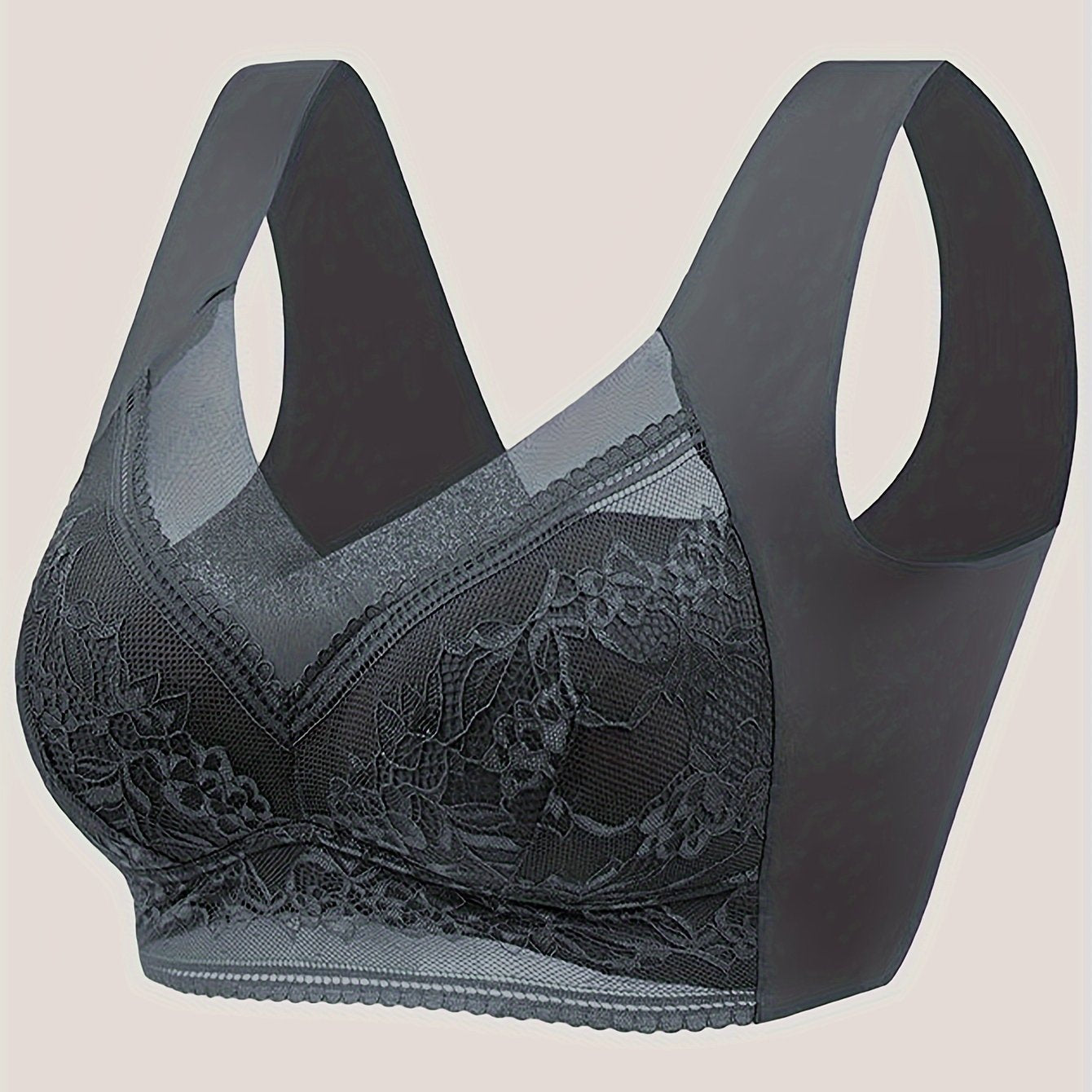 Удобный и дышащий кружевной беспроводной бюстгальтер для женского нижнего белья.