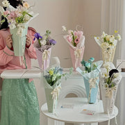 Set of 10 Floral Gift Bags for Birthdays Weddings and Mother's Day Durable Paper Handles