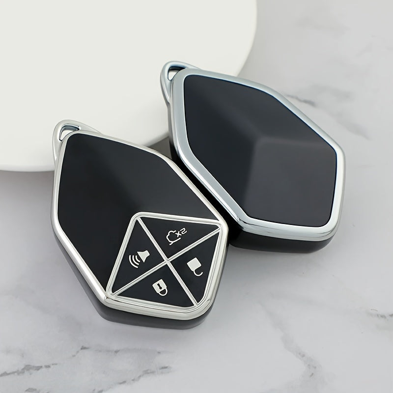 Car Key Fob Case Plastic Hexagonal Design Durable Cover for Car Keys