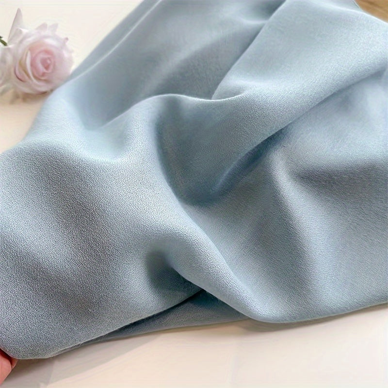 Elegant Women's Monochrome Square Scarf with Thin, Breathable Linen Feel - 89.92cm - Minimalist Style, Windproof, Sunscreen - Perfect Head Wrap