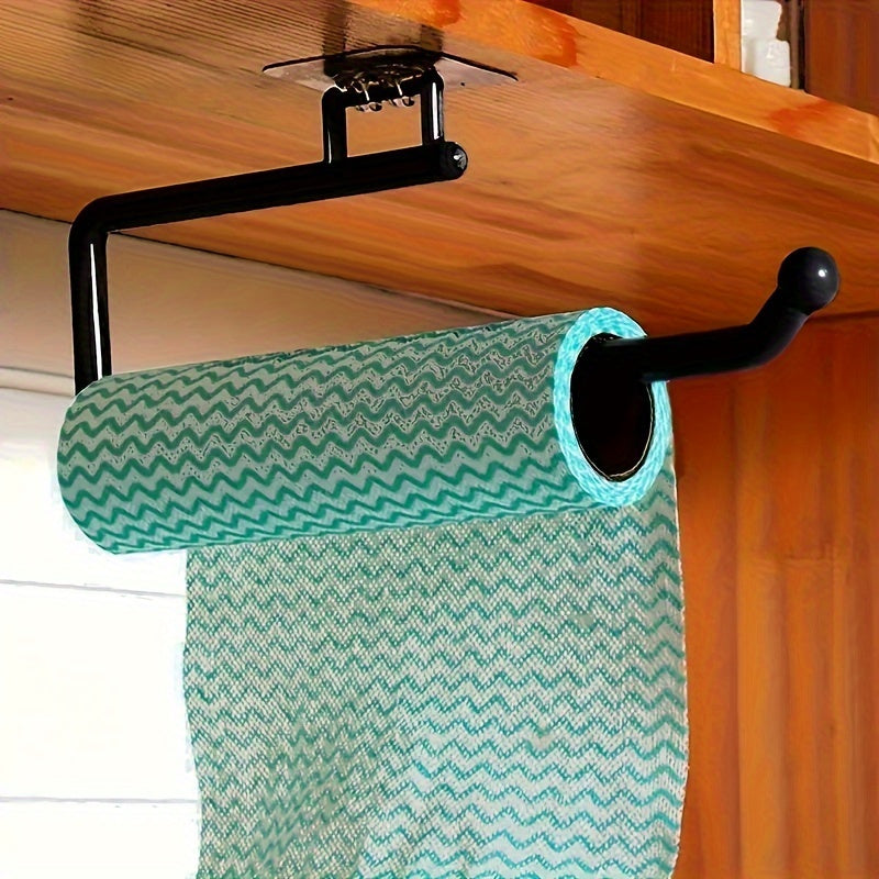 Bathroom Wall Mounted Paper Towel Holder with Punch-Free Installation Plastic Storage Rack