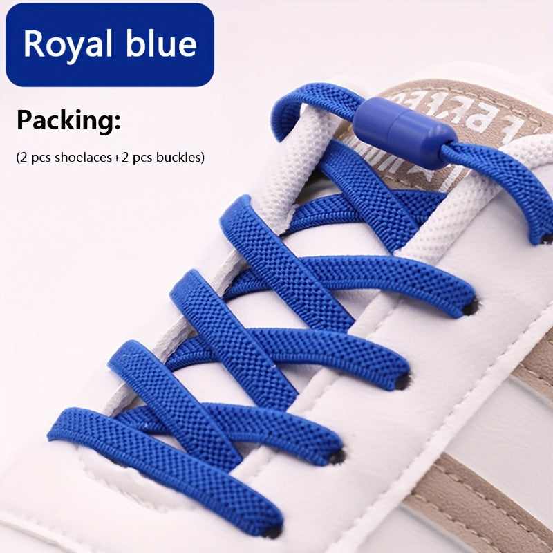 Uniseks elastik No-Tie oyoq kiyimlari rang-barang Lazy Shoe Flat Laces for Sneakers