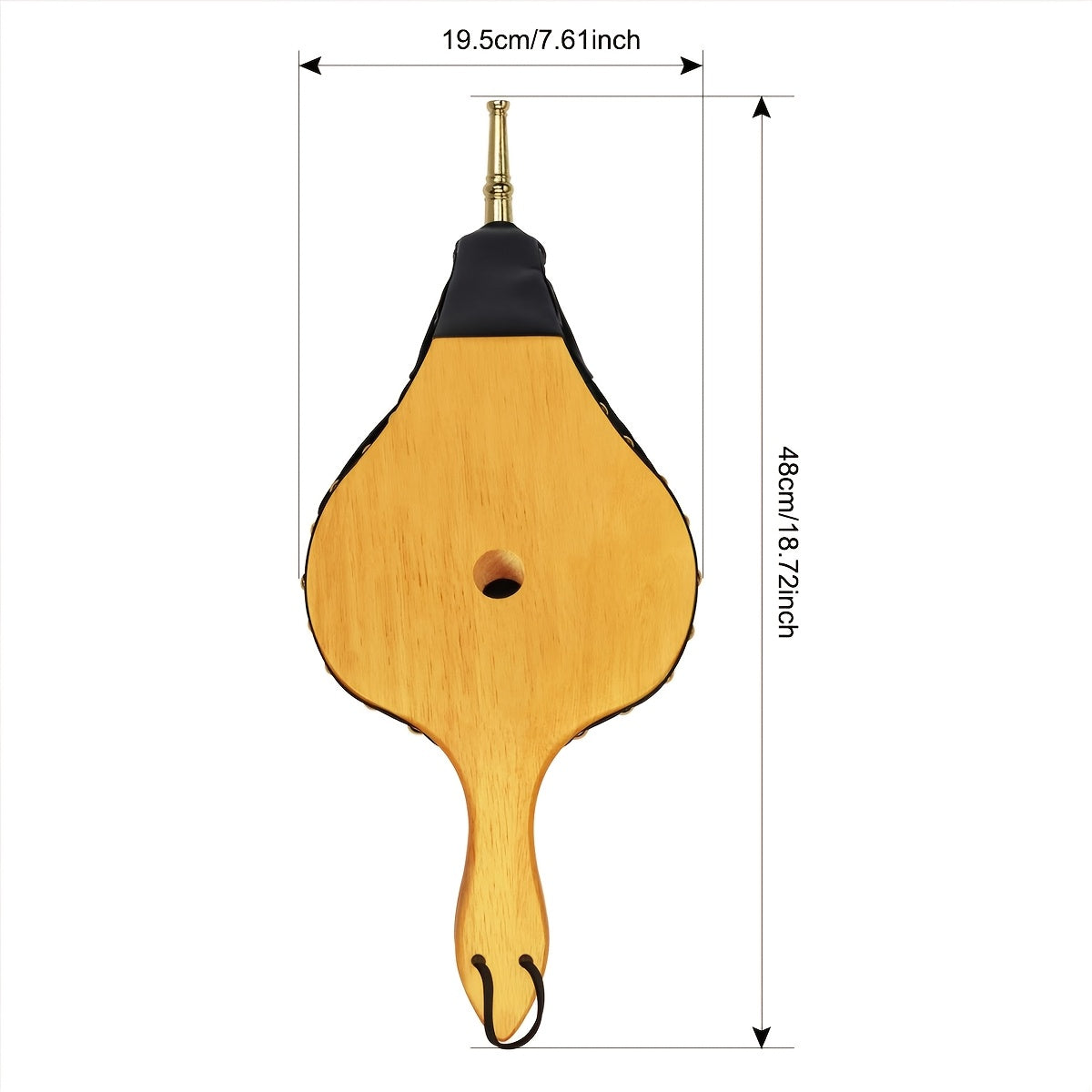 Large Leaf-Shaped Bellows Oak Wood 48cm x 20cm for BBQ Fireplace Camping