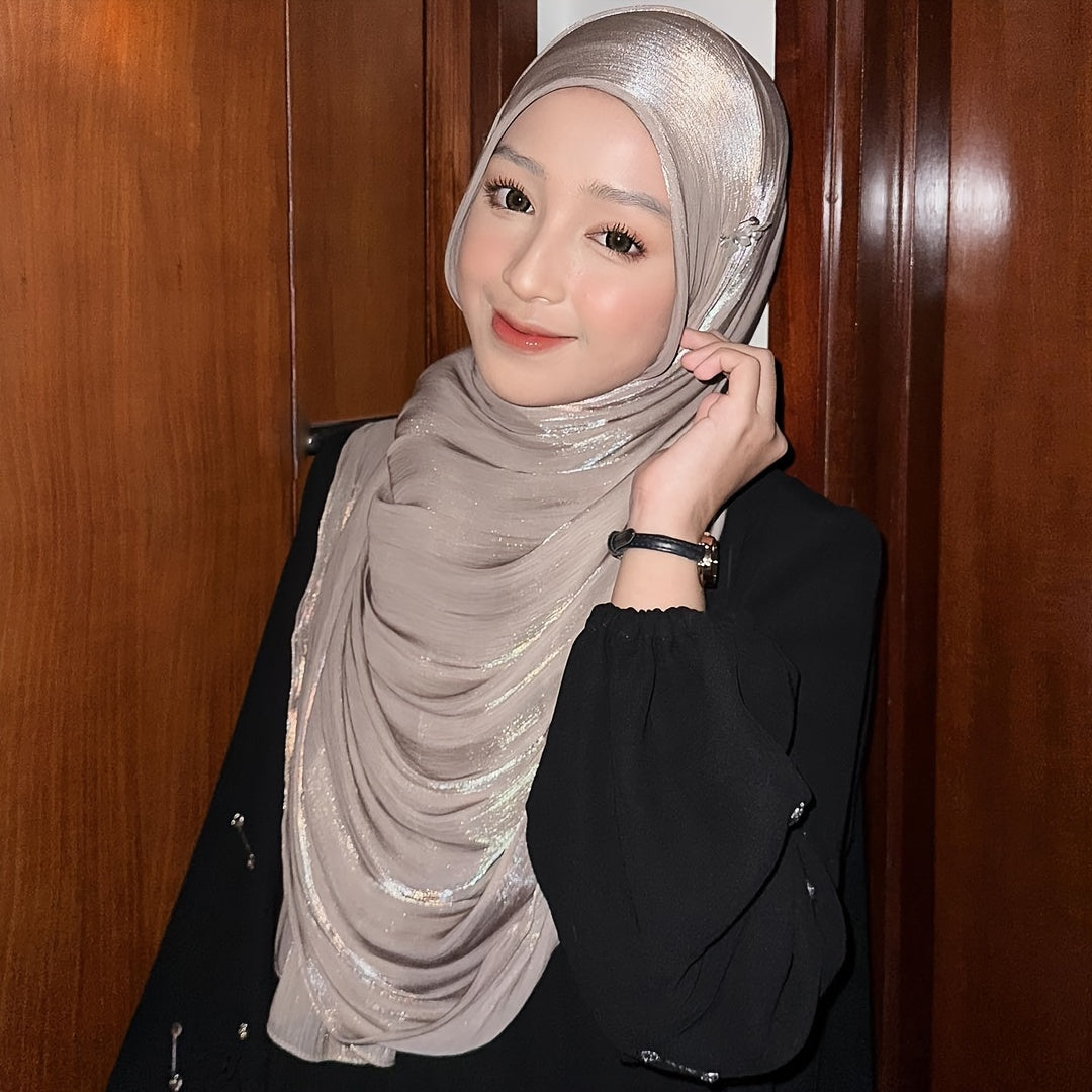 Lightweight Satin Hijab for Women Casual Religious Ramadan Turban Shawl
