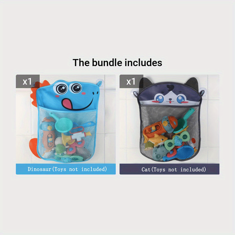 Baby Bath Toy Storage Bag with Suction Cups Kid's Bathroom Organizer