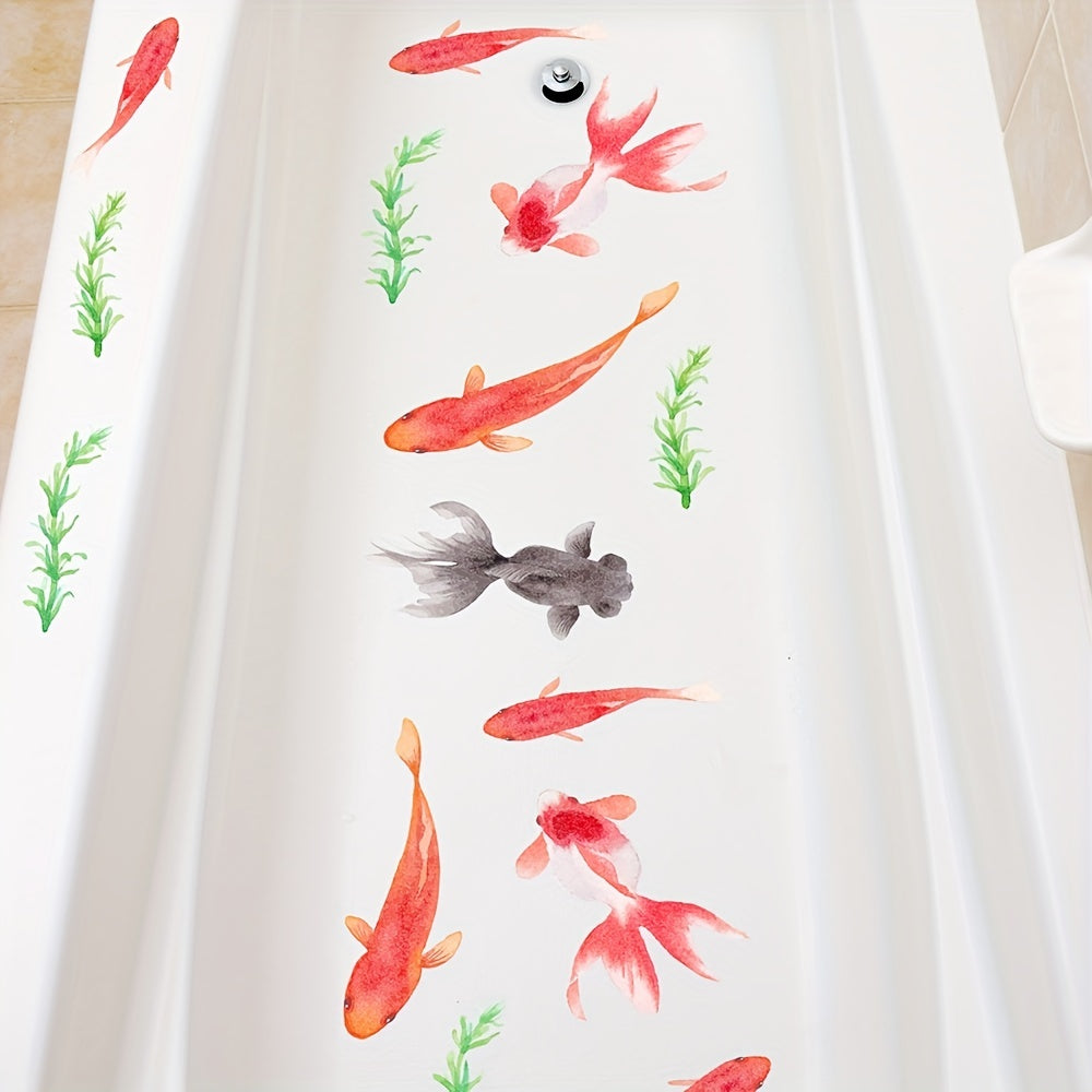 Chinese-Style Fish Bathtub Decals Non-Slip Bathroom Safety Stickers Set of 6