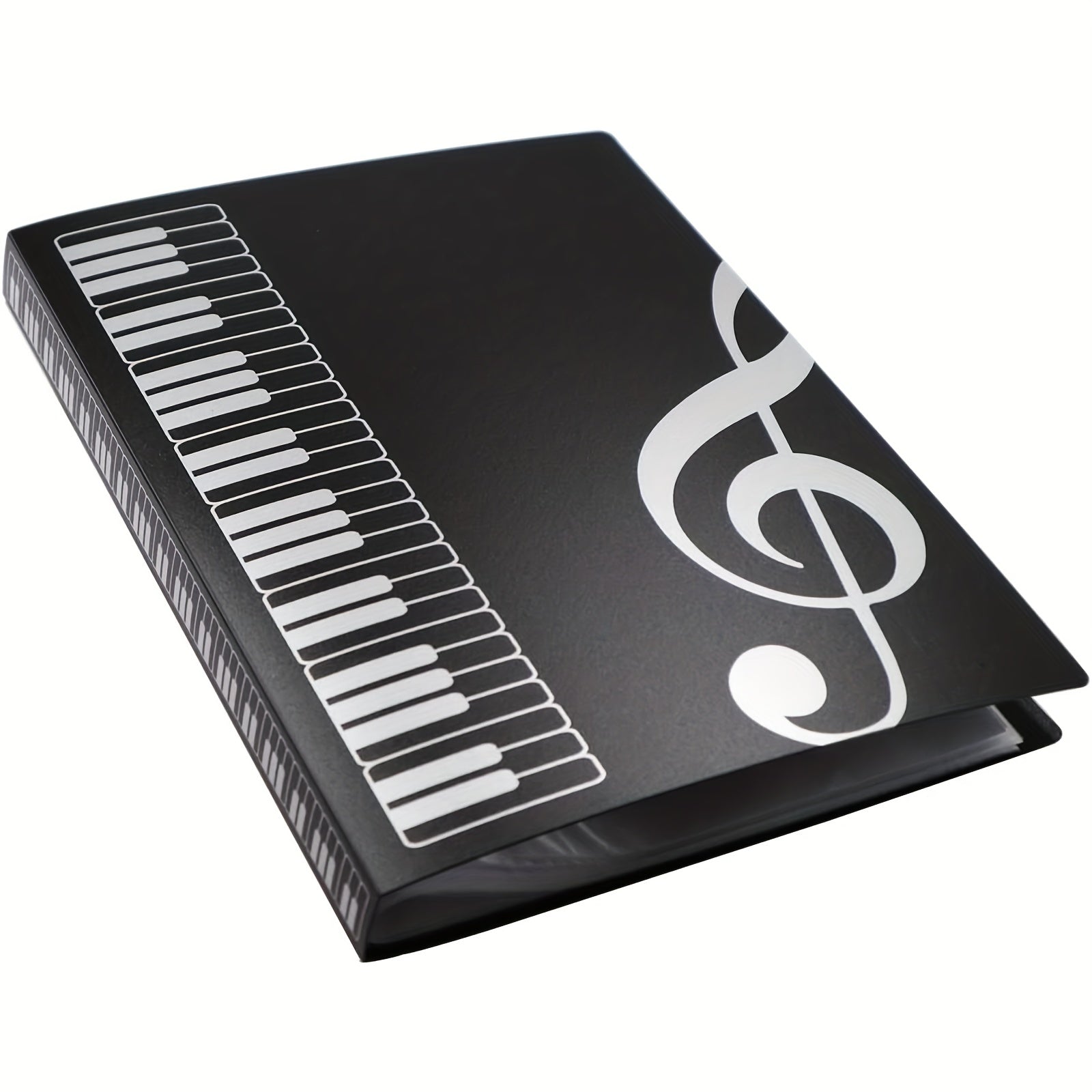 40-Pocket Music Sheet Organizer Folder White Black ABS Contemporary Document File