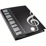 40-Pocket Music Sheet Organizer Folder White Black ABS Contemporary Document File