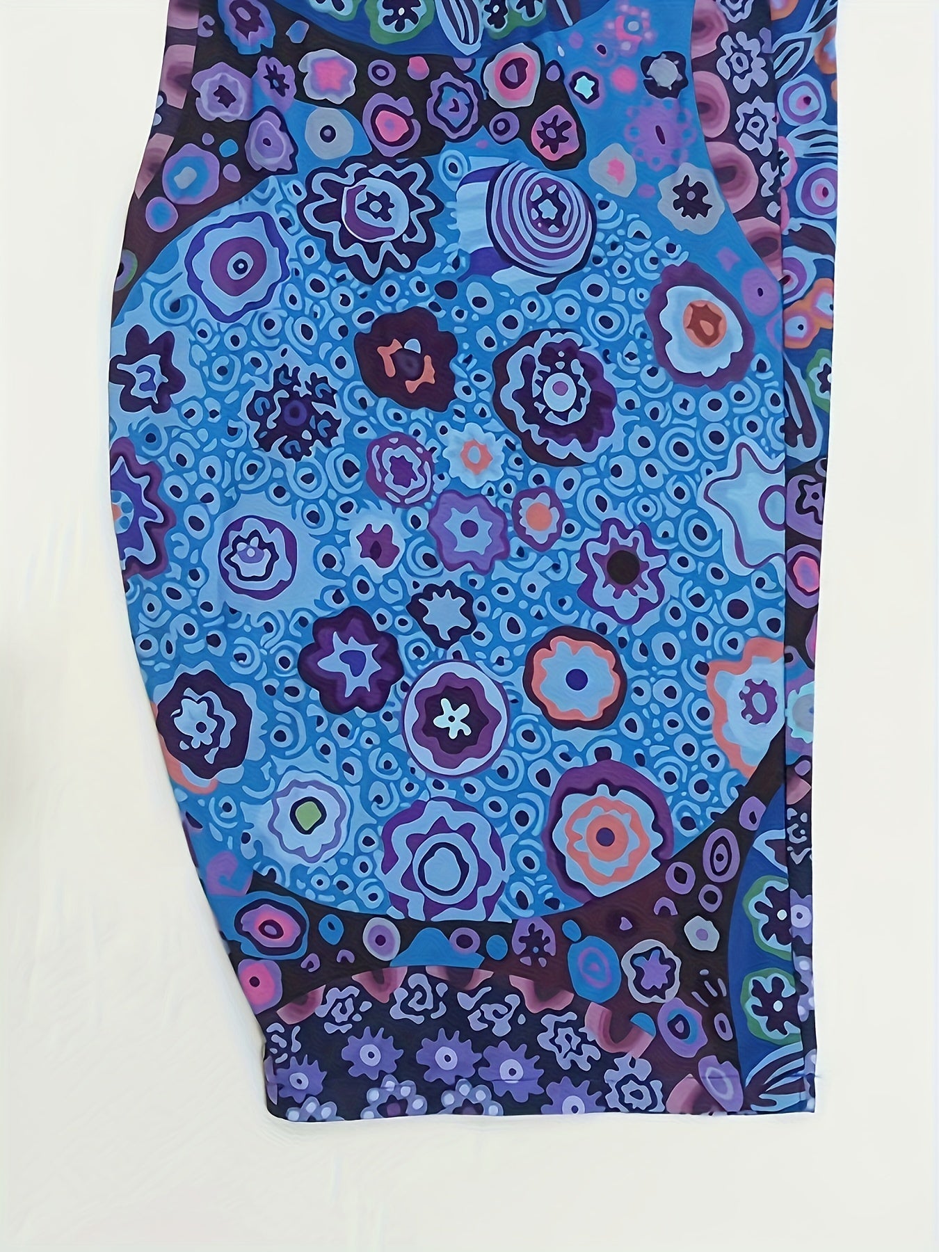 Women's Wide-Leg Pants Retro Mandala Print Dual Pockets