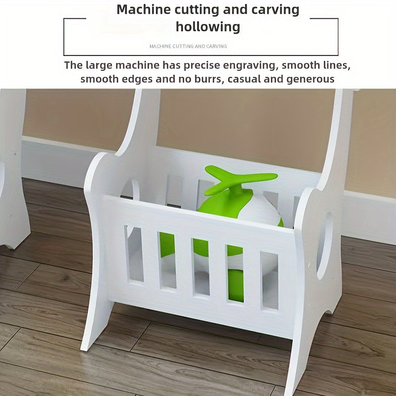 European Style Wooden Side Table with Drawer Storage, Round and Square End Table for Living Room and Bedroom