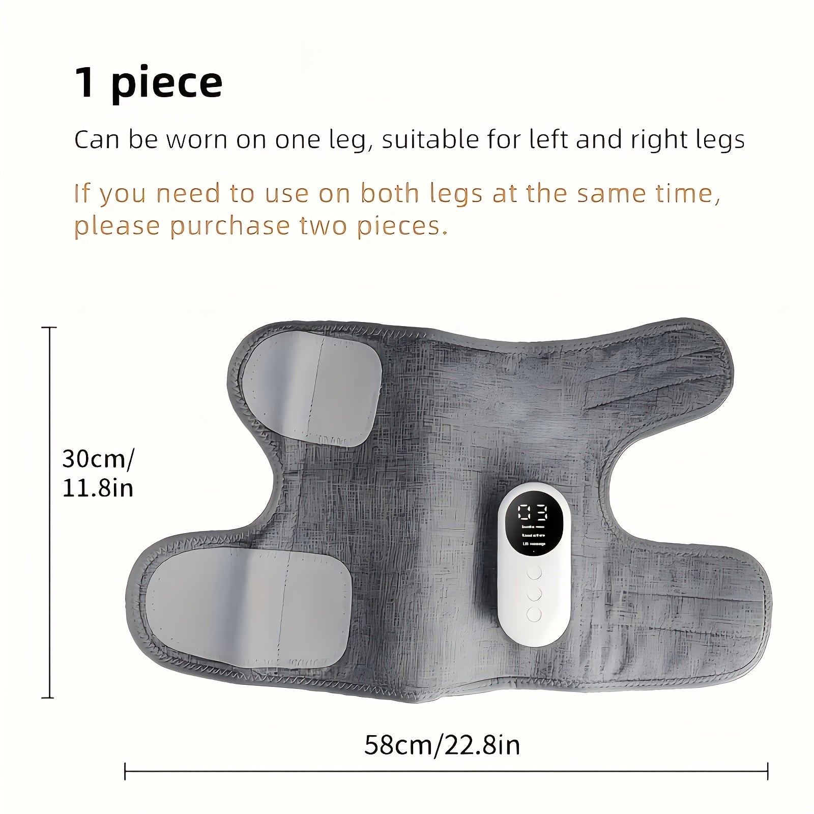 Cordless USB Rechargeable Air Compression Leg Massager with Heat and 3 Intensity Levels