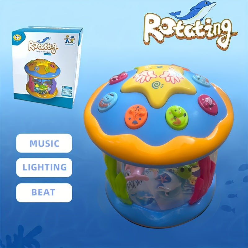 Kids Drum Set with Lights and Sounds Ocean Theme Educational Toy for Early Learning