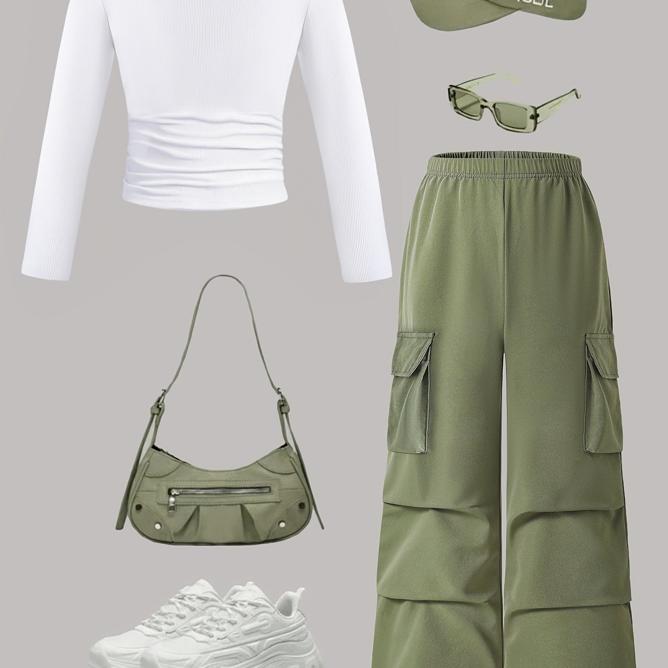 Conjunto de dos piezas de otoño para niños, camiseta de manga larga y pantalones de pierna ancha, poliéster sólido