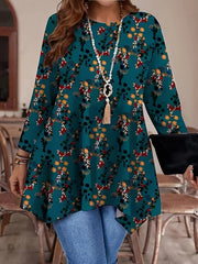 Plus Size Floral Print T-Shirt Women’s Casual Short Sleeve All-Season Top