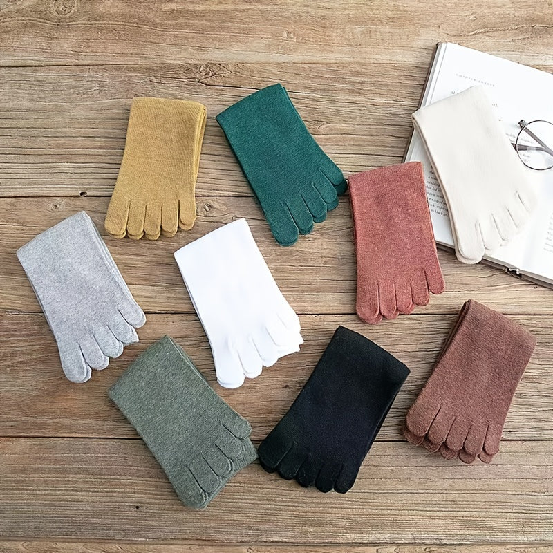 Women’s Cotton Toe Socks for Running and Athletic Activities Short Solid Color 1 Pair