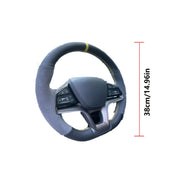 Universal Faux Leather Steering Wheel Cover Black with Golden Accents Anti-Slip