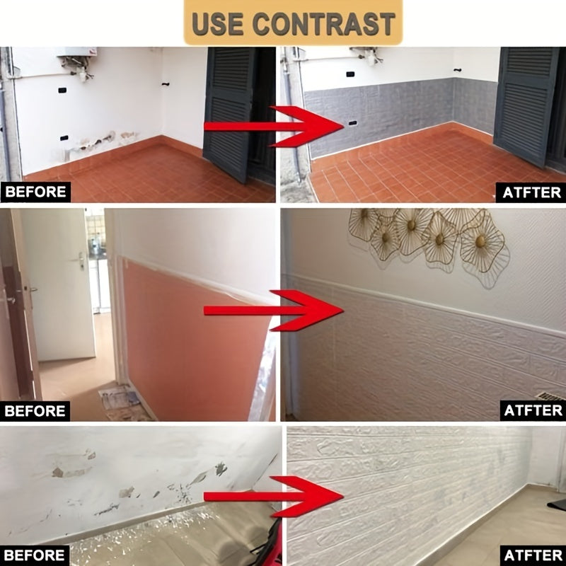 Self-Adhesive Wallpaper Wall Covering Brick Stone Wood Pattern Washable