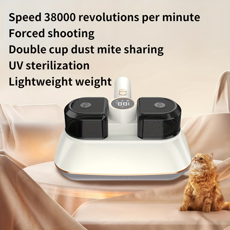 JKuoo yangilangan ikki motorli qo'l vakuumi, 3-in-1 chang qurtlarini olib tashlovchi, 100W/8000Pa kuchli so'rish, LED raqamli ko'rsatkich va turli yuzalar uchun 6000mAh batareya.