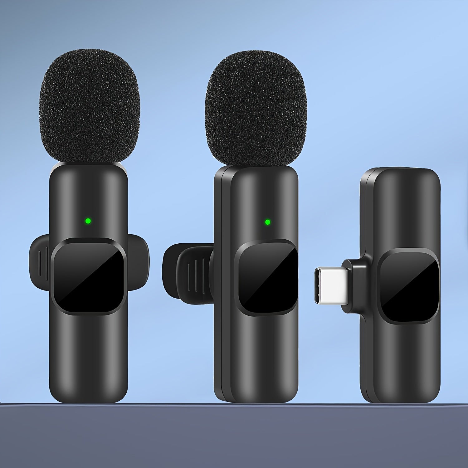 Wireless Microphone with Noise Cancelling for Vlog Video Recording and Live Streaming