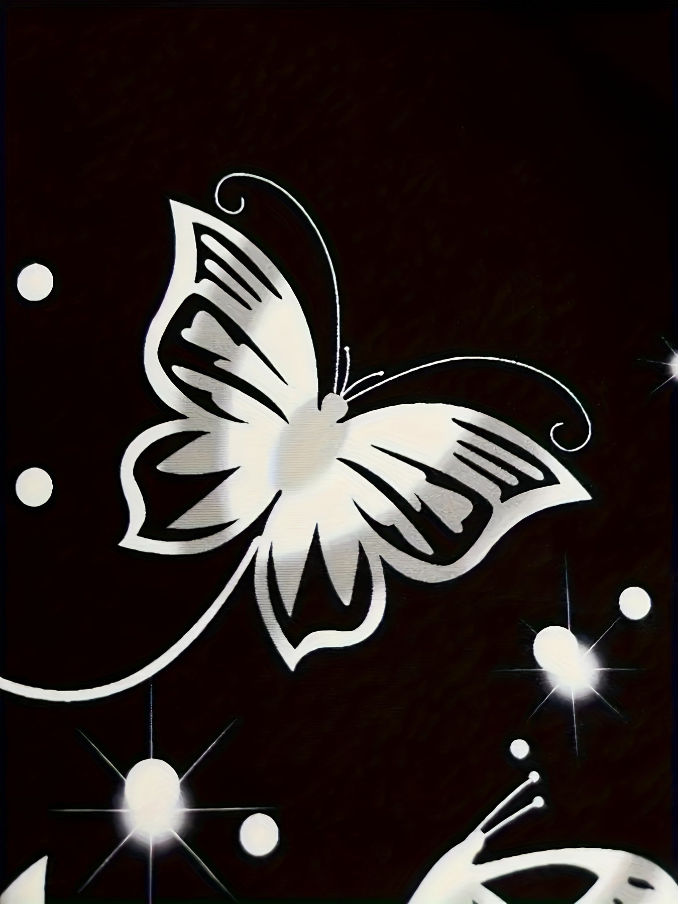 Pantalones capri de mujer con estampado de mariposas, ajustados, casual, en negro y blanco