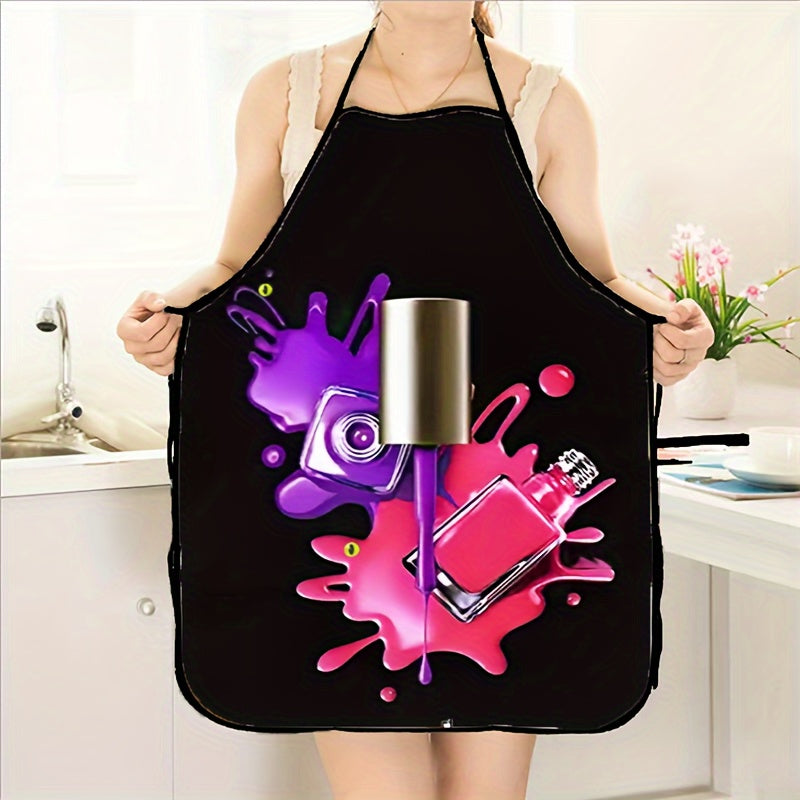 Colorful Nail Polish Apron 80cm x 60cm Protective Kitchen Wear