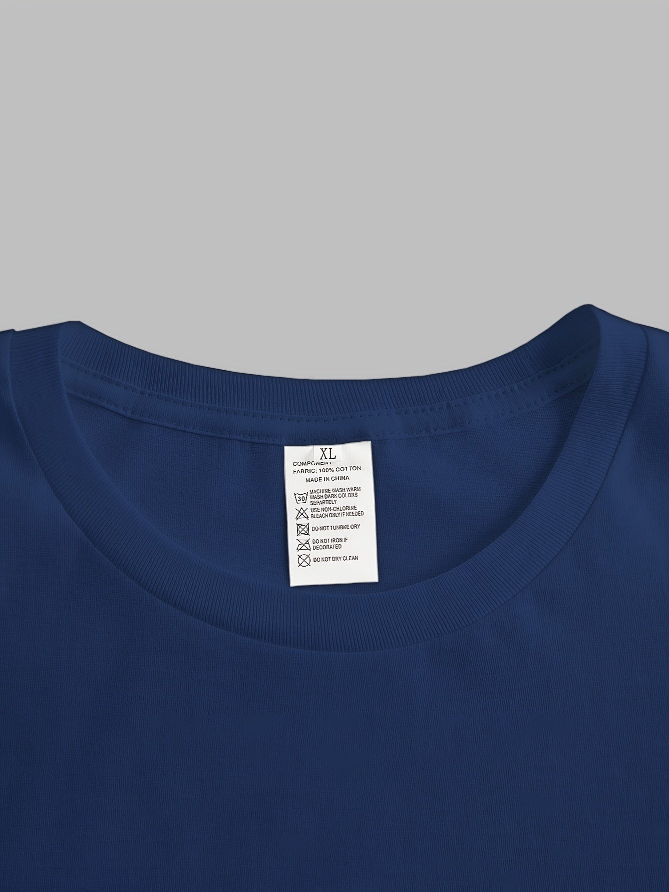 Men's Cotton Crew Neck T-Shirt Solid Color Summer Casual Knit Fabric Regular Fit