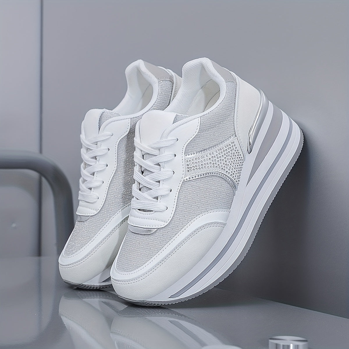 Women's Mesh Casual Sneakers With Thick Soles All-Season Breathable